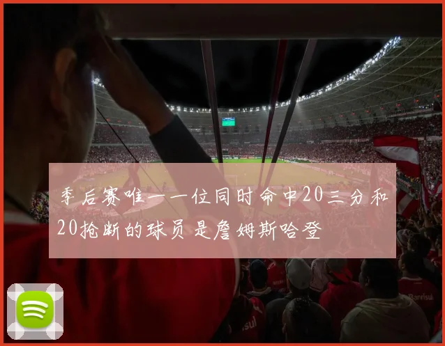 季后赛唯一一位同时命中20三分和20抢断的球员是詹姆斯哈登